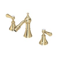 Perrin & Rowe Georgian Three-Hole Bidet Mixer with Lever Handles - Polished Brass