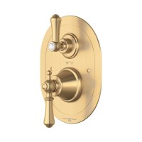 Perrin & Rowe Georgian Concealed Thermostatic Shower Mixer with Lever Handles - Satin Brass