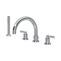 Perrin & Rowe Langbourn Four-Hole Deck-Mounted Bath Set with Handshower - Chrome