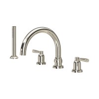 Perrin & Rowe Langbourn Four-Hole Deck-Mounted Bath Set with Handshower - Nickel