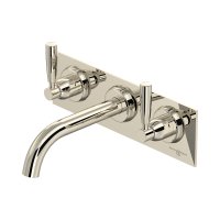 Perrin & Rowe Langbourn Wall-Mounted Three-Hole Basin Set on Back Plate - Nickel