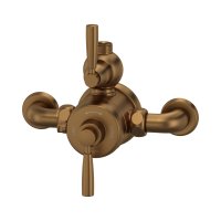 Perrin & Rowe Langbourn Exposed Thermostatic Shower Mixer with Lever Handles - English Bronze