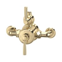 Perrin & Rowe Langbourn Exposed Thermostatic Shower Mixer with Lever Handles - Gold