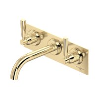 Perrin & Rowe Langbourn Wall-Mounted Three-Hole Basin Set on Back Plate - Gold