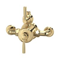 Perrin & Rowe Langbourn Exposed Thermostatic Shower Mixer with Lever Handles - Polished Brass