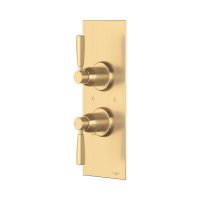 Perrin & Rowe Langbourn Concealed Thermostatic Shower Mixer With Shut-Off Valve - Satin Brass