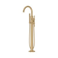 Perrin & Rowe Langbourn Freestanding Thermostatic Bath-Shower Mixer - Satin Brass