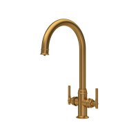 Perrin & Rowe Southbank Sink Mixer with Filtration - Aged Brass