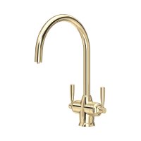 Perrin & Rowe Langbourn Sink Mixer with Filtration (Two Lever) - Gold