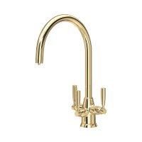 Perrin & Rowe Langbourn Sink Mixer with Filtration (Three Lever) - Polished Brass
