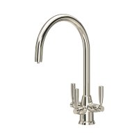 Perrin & Rowe Langbourn Sink Mixer with Filtration (Three Lever) - Nickel