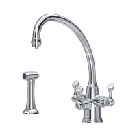 Perrin & Rowe Etruscan Sink Mixer with Filtration and Rinse - Chrome