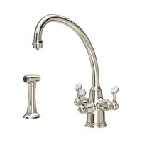 Perrin & Rowe Etruscan Sink Mixer with Filtration and Rinse - Nickel