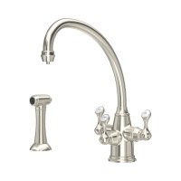 Perrin & Rowe Etruscan Sink Mixer with Filtration and Rinse - Pewter