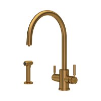 Perrin & Rowe Juliet 3-in-1 Instant Hot Water Tap with Rinse - Aged Brass