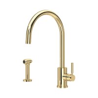 Perrin & Rowe Juliet Single Lever Sink Mixer with Rinse - Polished Brass