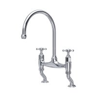 Perrin & Rowe Ionian Bridge Sink Mixer (Crosstop) - Chrome