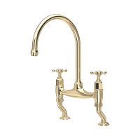 Perrin & Rowe Ionian Bridge Sink Mixer (Crosstop) - Gold