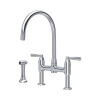 Perrin & Rowe Langbourn Bridge Sink Mixer with Rinse - Chrome
