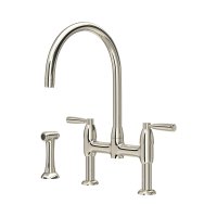 Perrin & Rowe Langbourn Bridge Sink Mixer with Rinse - Nickel