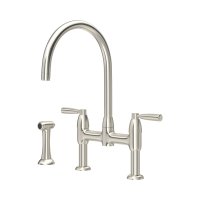 Perrin & Rowe Langbourn Bridge Sink Mixer with Rinse - Pewter