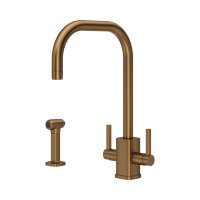 Perrin & Rowe Juliet Square Monobloc Sink Mixer with Rinse - English Bronze