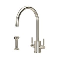 Perrin & Rowe Juliet Round Monobloc Sink Mixer with Rinse - Nickel