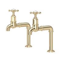 Perrin & Rowe Ionian Crosstop Bibcock Taps - Gold
