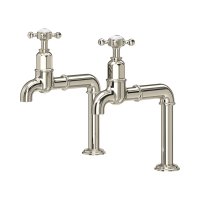 Perrin & Rowe Ionian Crosstop Bibcock Taps - Nickel