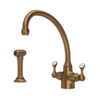Perrin & Rowe Etruscan Monobloc Sink Mixer with Rinse - English Bronze