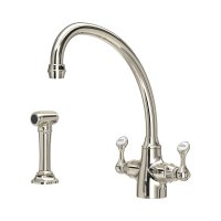 Perrin & Rowe Etruscan Monobloc Sink Mixer with Rinse - Nickel