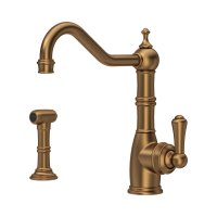 Perrin & Rowe Provence Monobloc Sink Mixer with Rinse (Single Lever) - English Bronze