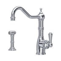 Perrin & Rowe Provence Monobloc Sink Mixer with Rinse (Single Lever) - Chrome