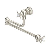 Perrin & Rowe Pot Filler with Crosstop Handles - Pewter