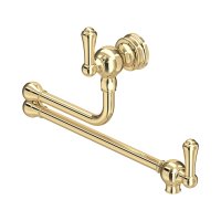Perrin & Rowe Pot Filler with Lever Handles - Polished Brass