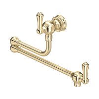 Perrin & Rowe Pot Filler with Lever Handles - Gold