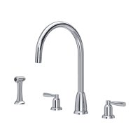 Perrin & Rowe Langbourn Widespread Sink Mixer with Rinse - Chrome