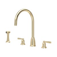 Perrin & Rowe Langbourn Widespread Sink Mixer with Rinse - Gold