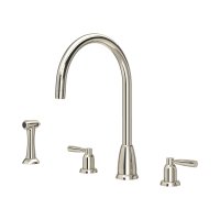 Perrin & Rowe Langbourn Widespread Sink Mixer with Rinse - Nickel