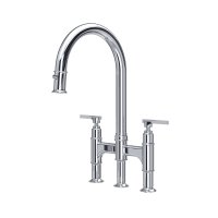 Perrin & Rowe Southbank Bridge Sink Mixer with Pull-Down Rinse - Chrome