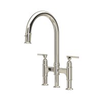 Perrin & Rowe Southbank Bridge Sink Mixer with Pull-Down Rinse - Nickel
