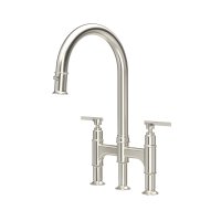 Perrin & Rowe Southbank Bridge Sink Mixer with Pull-Down Rinse - Pewter