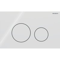 Geberit Sigma40 Round Dual Flush Plate - White Glass