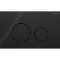 Geberit Sigma40 Round Dual Flush Plate - Black Glass