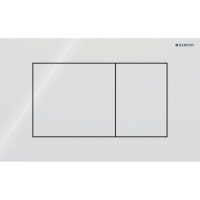 Geberit Sigma40 Square Dual Flush Plate - White Glass
