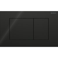 Geberit Sigma40 Square Dual Flush Plate - Black Glass