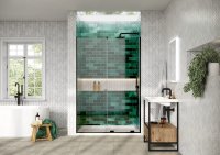 Scudo Momentum 1000mm Sliding Door Shower Enclosure - Matt Black