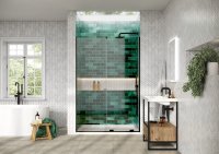 Scudo Momentum 1100mm Sliding Door Shower Enclosure - Matt Black