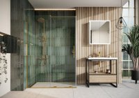 Scudo Momentum 1100mm Sliding Door Shower Enclosure - Brushed Brass