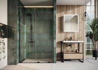 Scudo Momentum 1100mm Sliding Door Shower Enclosure - Gunmetal
